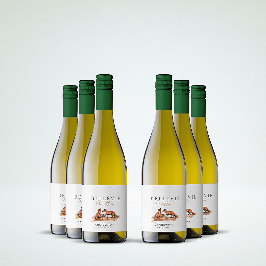 Bellevie Pavillon Chardonnay 6-pack, smörigt och friskt vitt vin